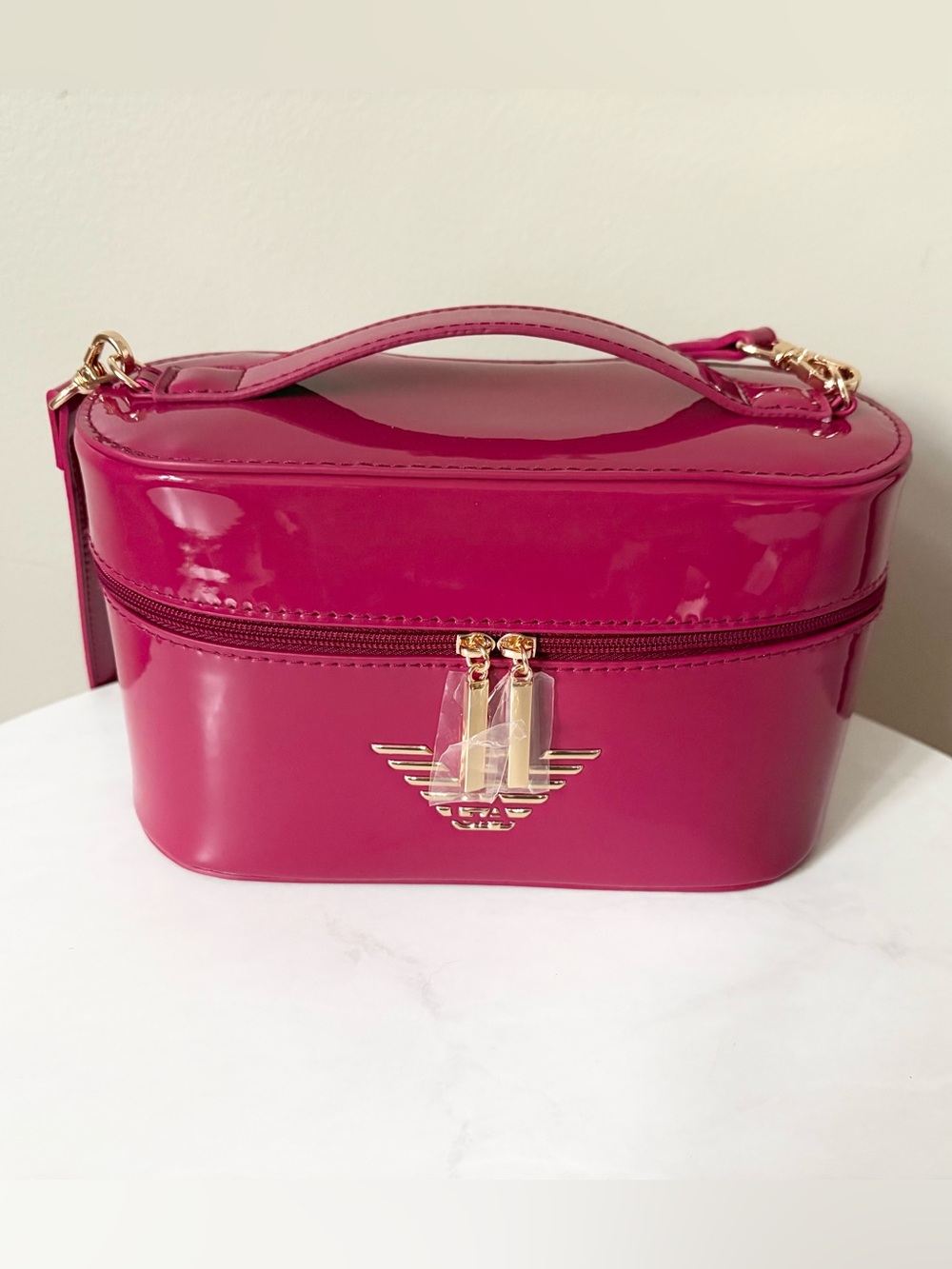 Emporio Armani Patent Fuchsia Crossbody Vanity Bag plus Mascara - Picture 9 of 9